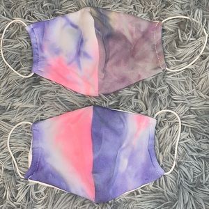 Pink and Purple Tie Dye Masks